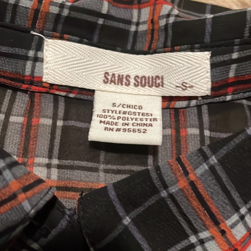 Sheer Patterned Button Up - Picture 3 of 3